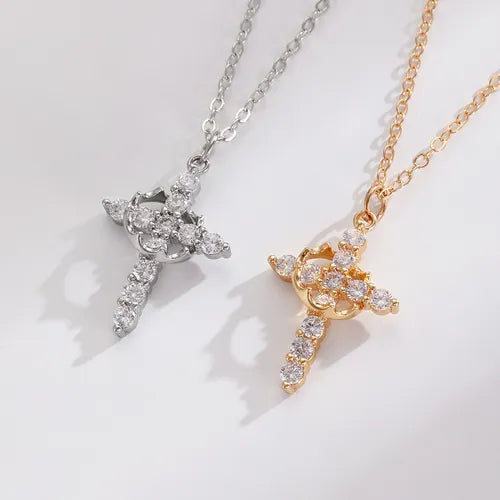 Mia Jewerly™ Cross & Crown Necklace