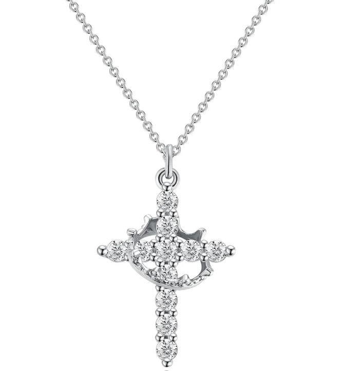 Mia Jewerly™ Cross & Crown Necklace